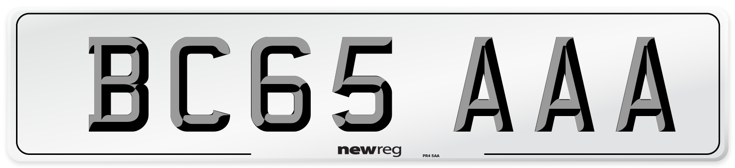 BC65 AAA Number Plate from New Reg